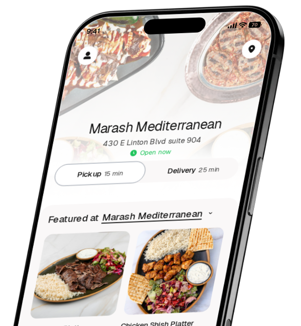 Marash Mediterranean app preview