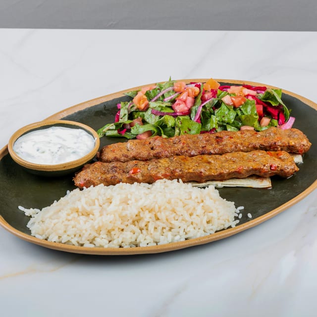 Adana Kebab Platter (Lamb).